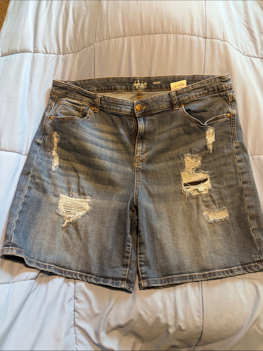 Style & Co. Distressed Blue Jean Shorts